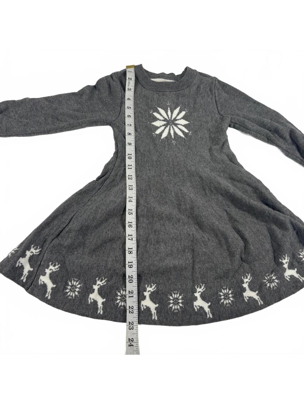 Little Sleepies Play Gray Snowflake Winter Sweater Dress Size 5 - Picture 5 of 5
